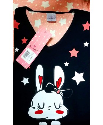 Дамска пижама с къс ръкав 5541 синя